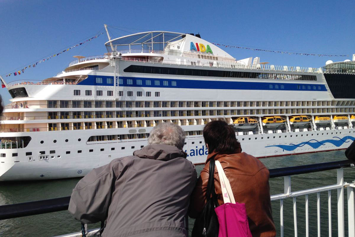 Blick auf die Aida