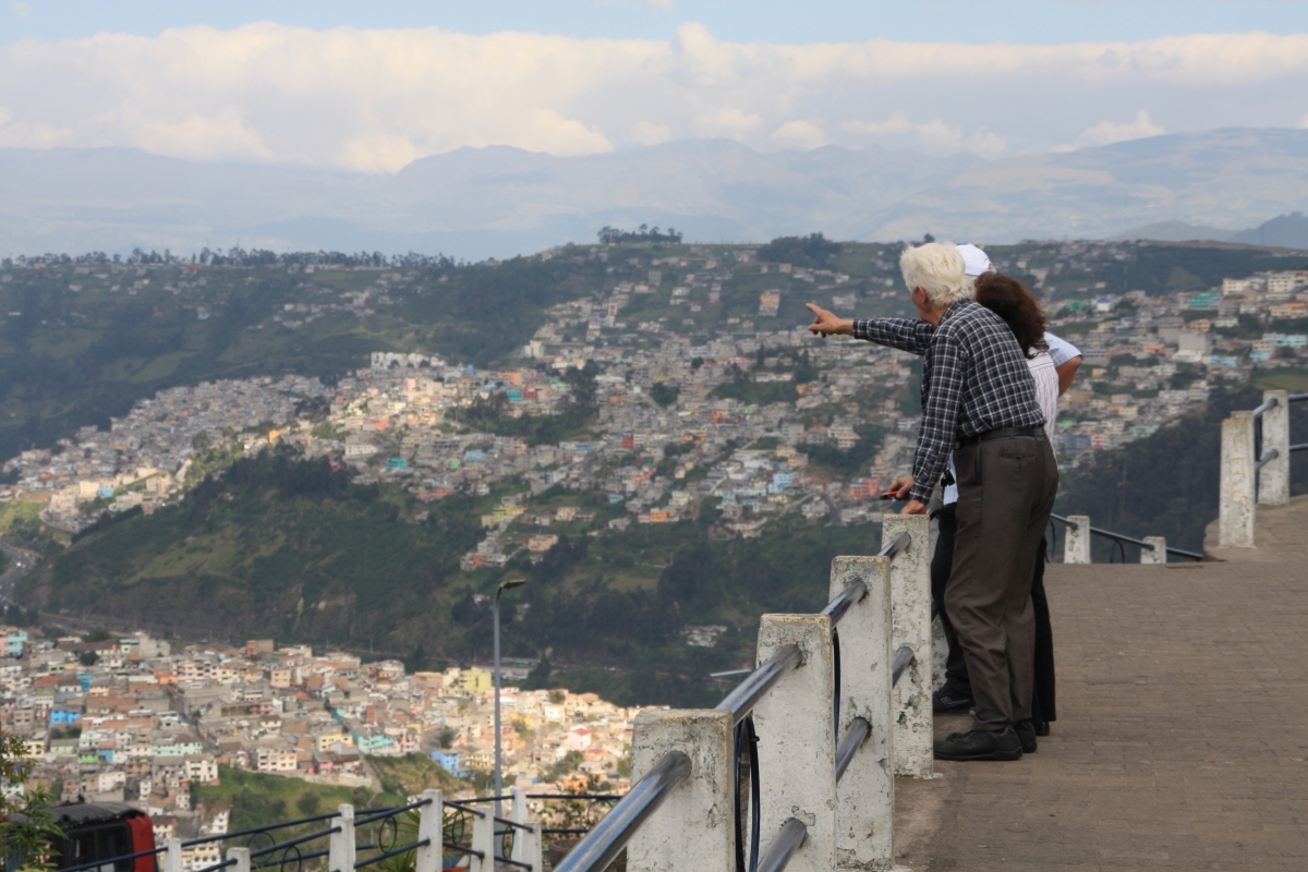 Auf dem Panecillo mit Blick auf Quito